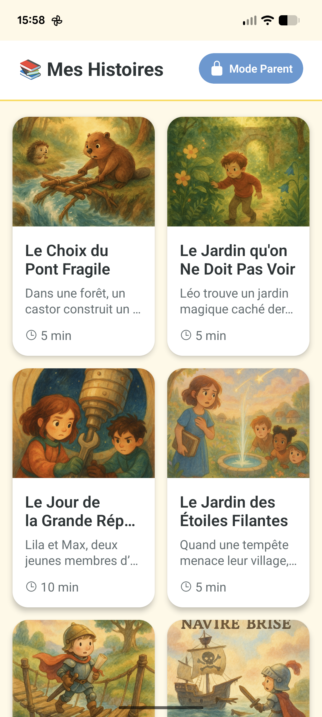 Bibliothèque d'histoires Oli